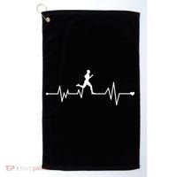 Runner Heartbeat Pulse Golf Towel thumb 0
