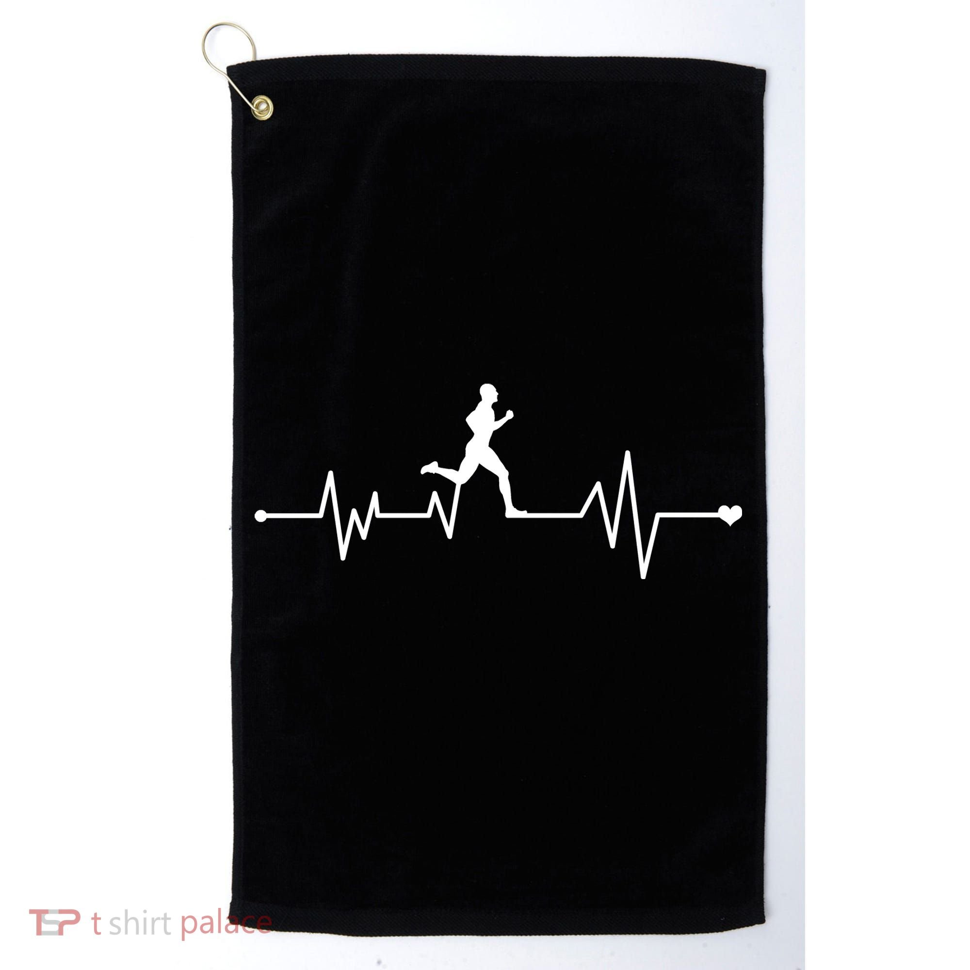 Runner Heartbeat Pulse Golf Towel