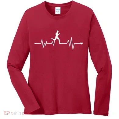 Runner Heartbeat Pulse Women's Long Sleeve Shirt