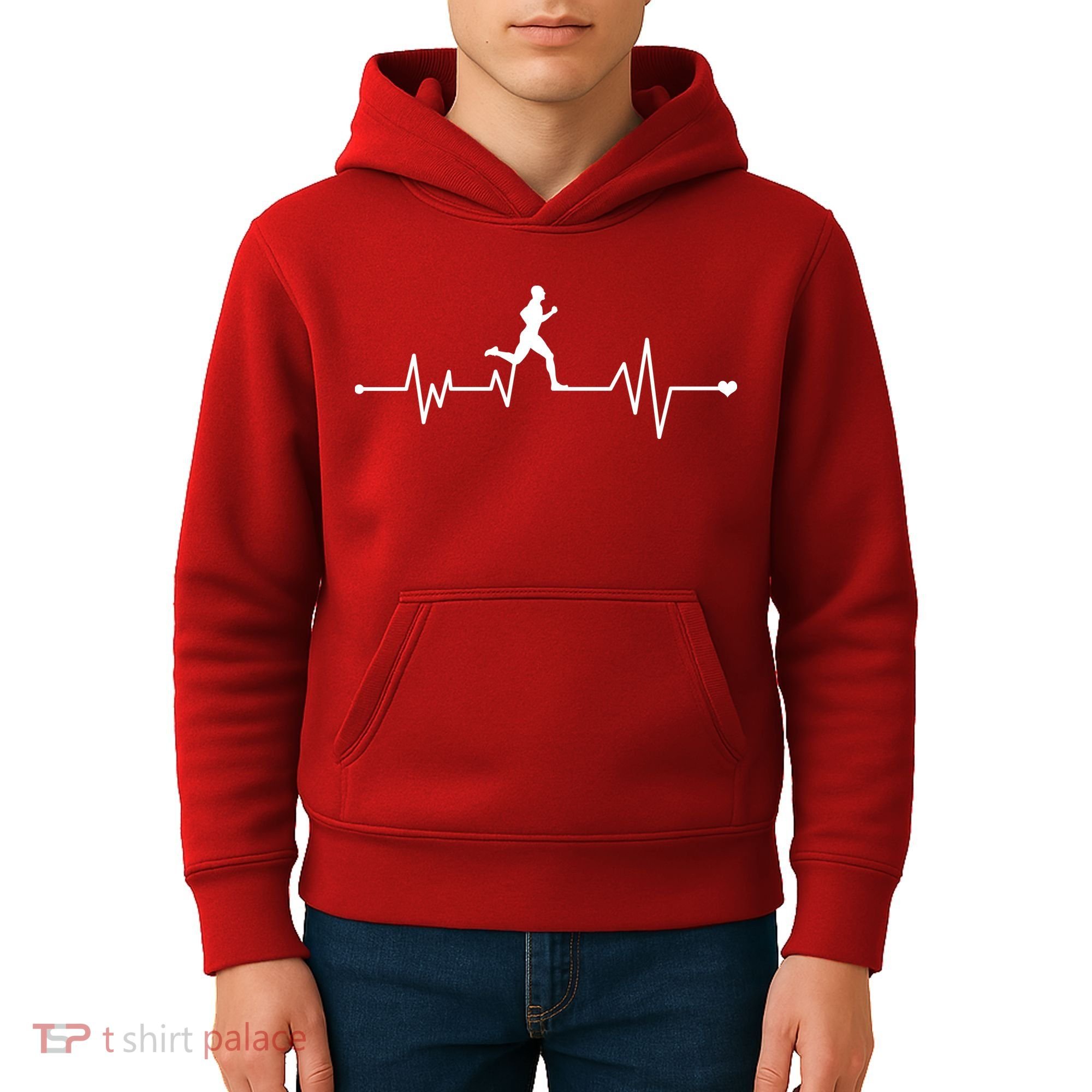 Runner Heartbeat Pulse Kids Hoodie