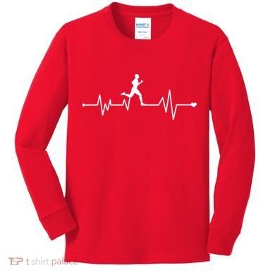 Runner Heartbeat Pulse Kids Long Sleeve Shirt