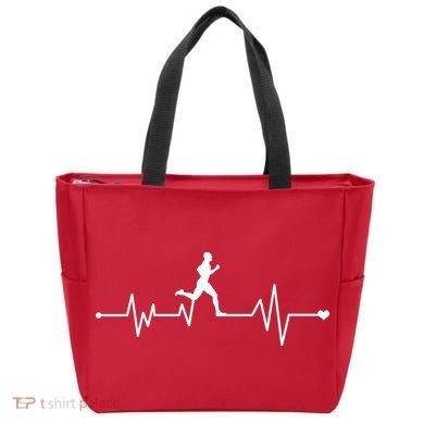 Runner Heartbeat Pulse Tote Bag