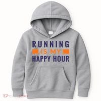 Running Is My Happy Hour Kids Hoodie thumb 0