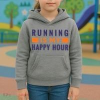 Running Is My Happy Hour Kids Hoodie thumb 3