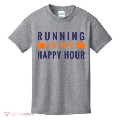 Running Is My Happy Hour Kids T-Shirt