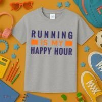 Running Is My Happy Hour Kids T-Shirt thumb 3