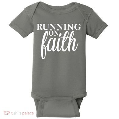 Running On Faith Baby Bodysuit