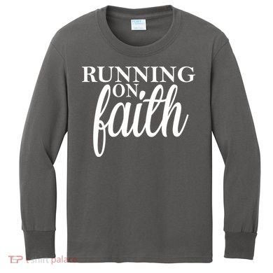 Running On Faith Kids Long Sleeve Shirt
