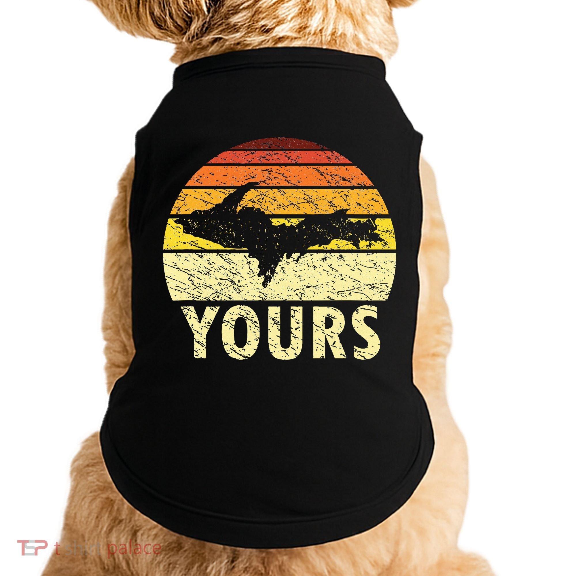 Retro Upper Peninsula UP Yours Yooper Pride Michigan Roots Doggie Tank