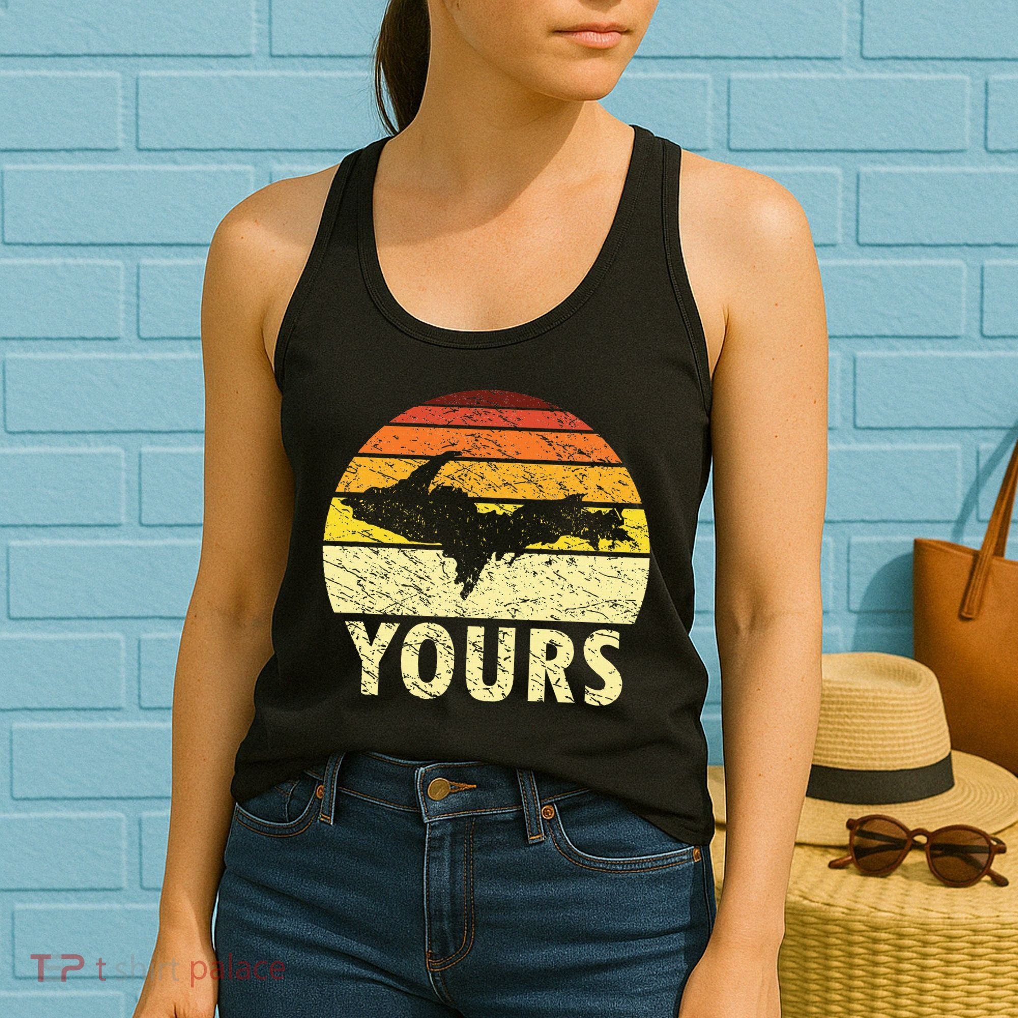 Retro Upper Peninsula UP Yours Yooper Pride Michigan Roots Women's Tank Top
