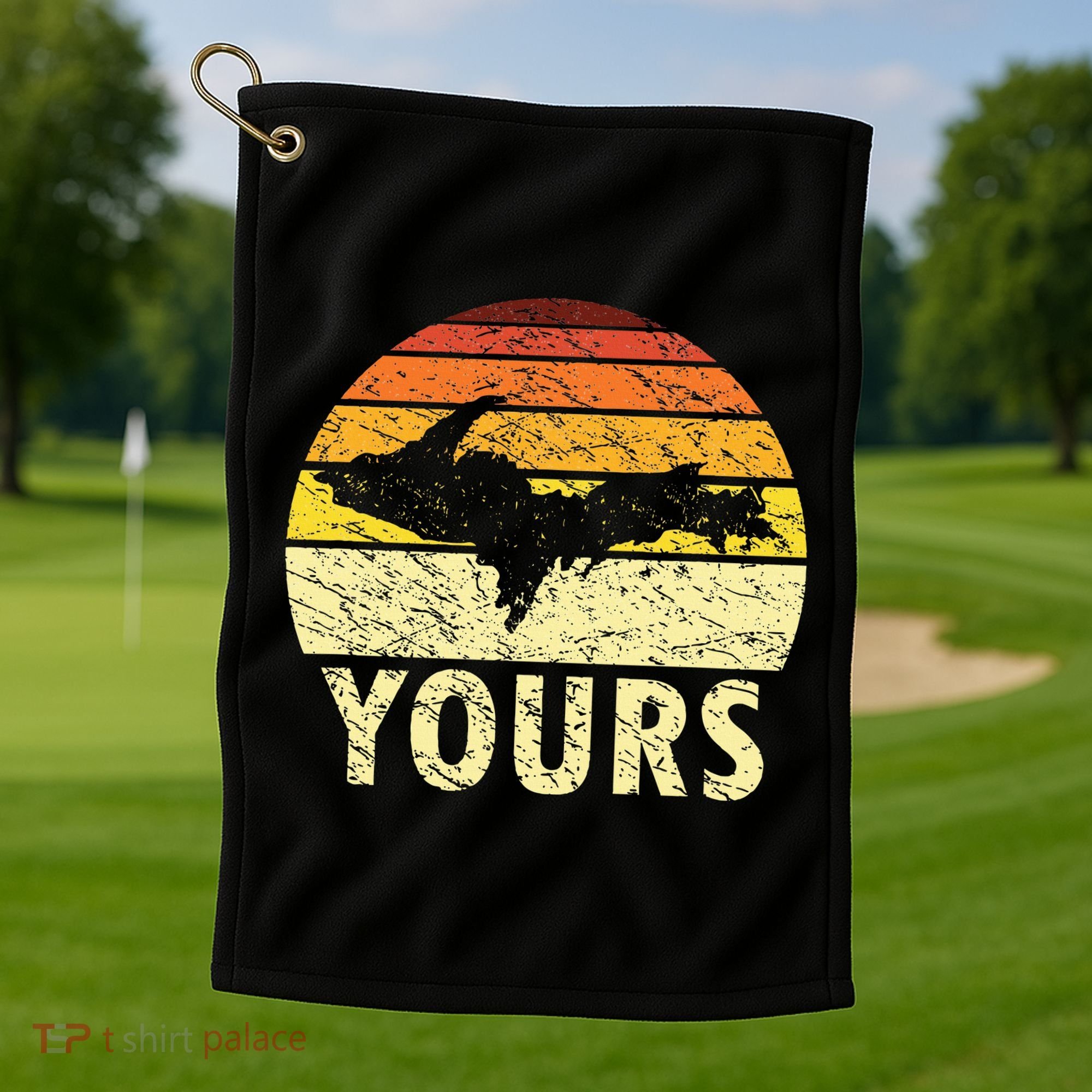 Retro Upper Peninsula UP Yours Yooper Pride Michigan Roots Golf Towel