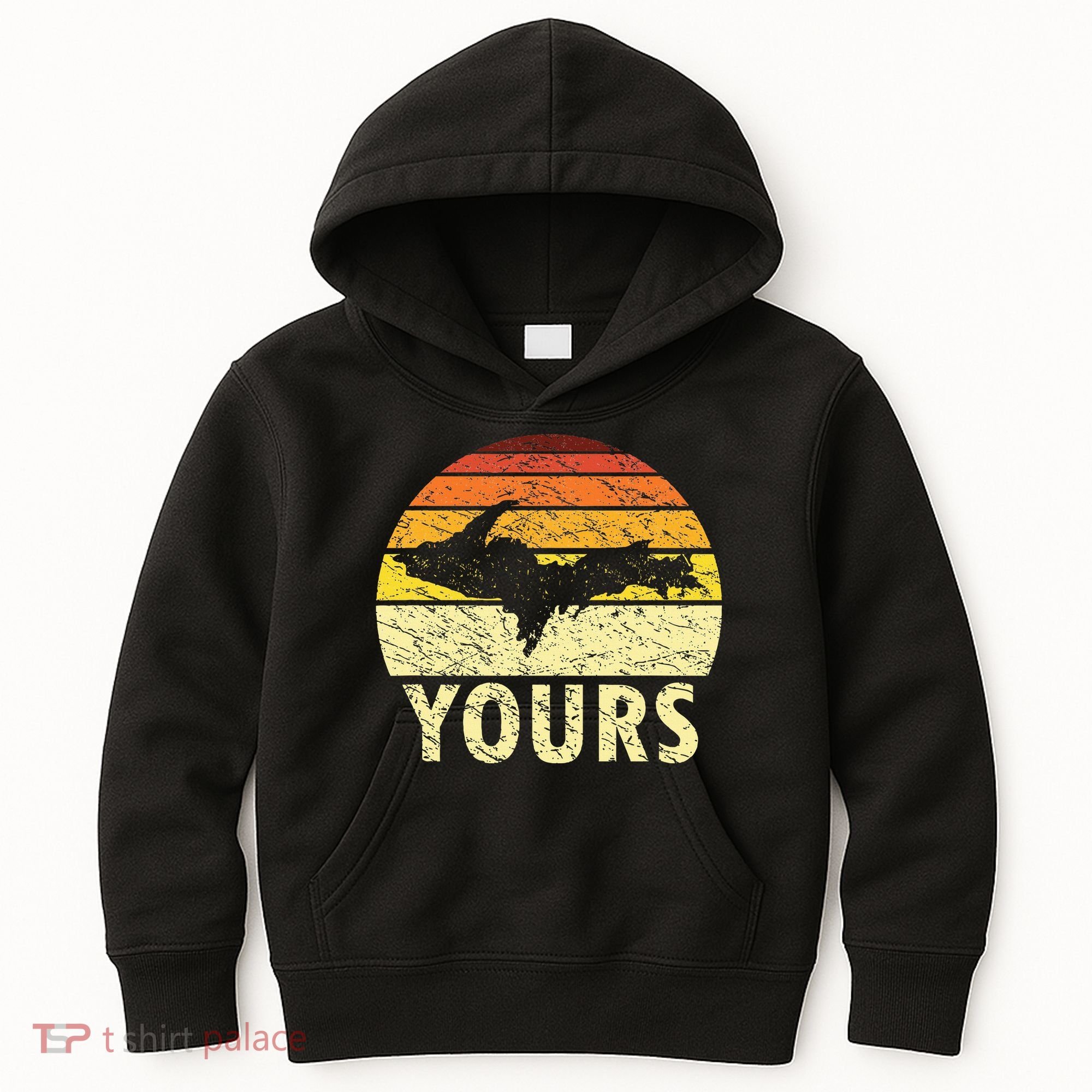 Retro Upper Peninsula UP Yours Yooper Pride Michigan Roots Kids Hoodie