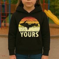 Retro Upper Peninsula UP Yours Yooper Pride Michigan Roots Kids Hoodie thumb 3