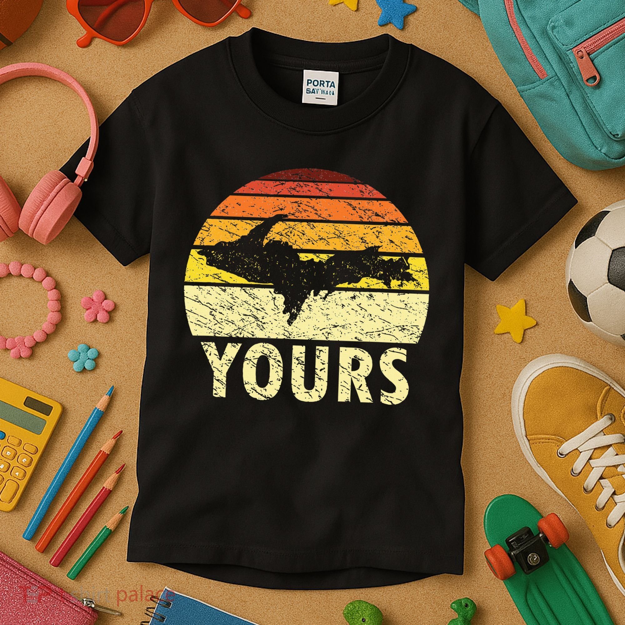 Retro Upper Peninsula UP Yours Yooper Pride Michigan Roots Kids T-Shirt