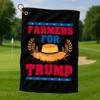Republican Usa Pride Patriot Farmers For Trump Gift Golf Towel thumb 1