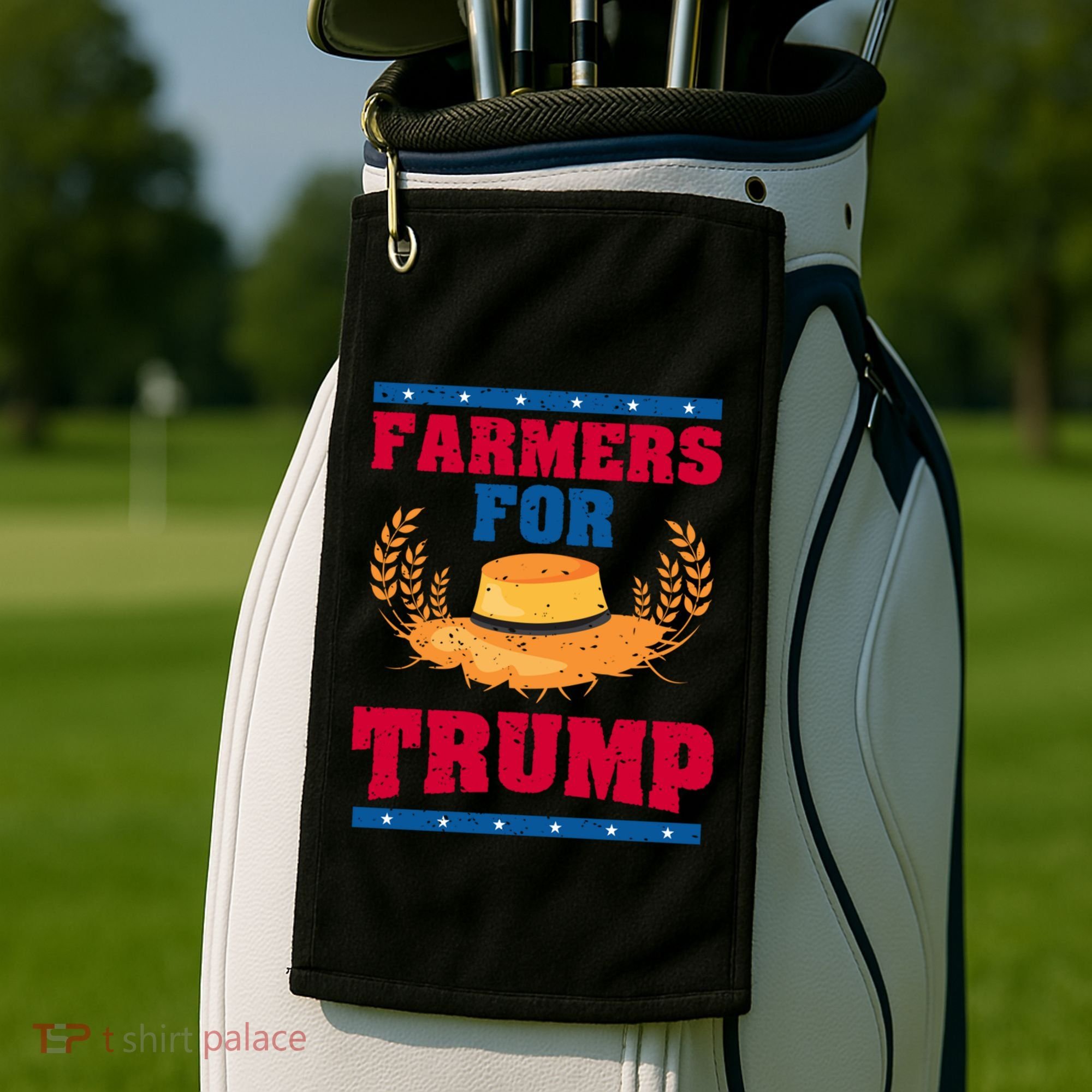 Republican Usa Pride Patriot Farmers For Trump Gift Golf Towel
