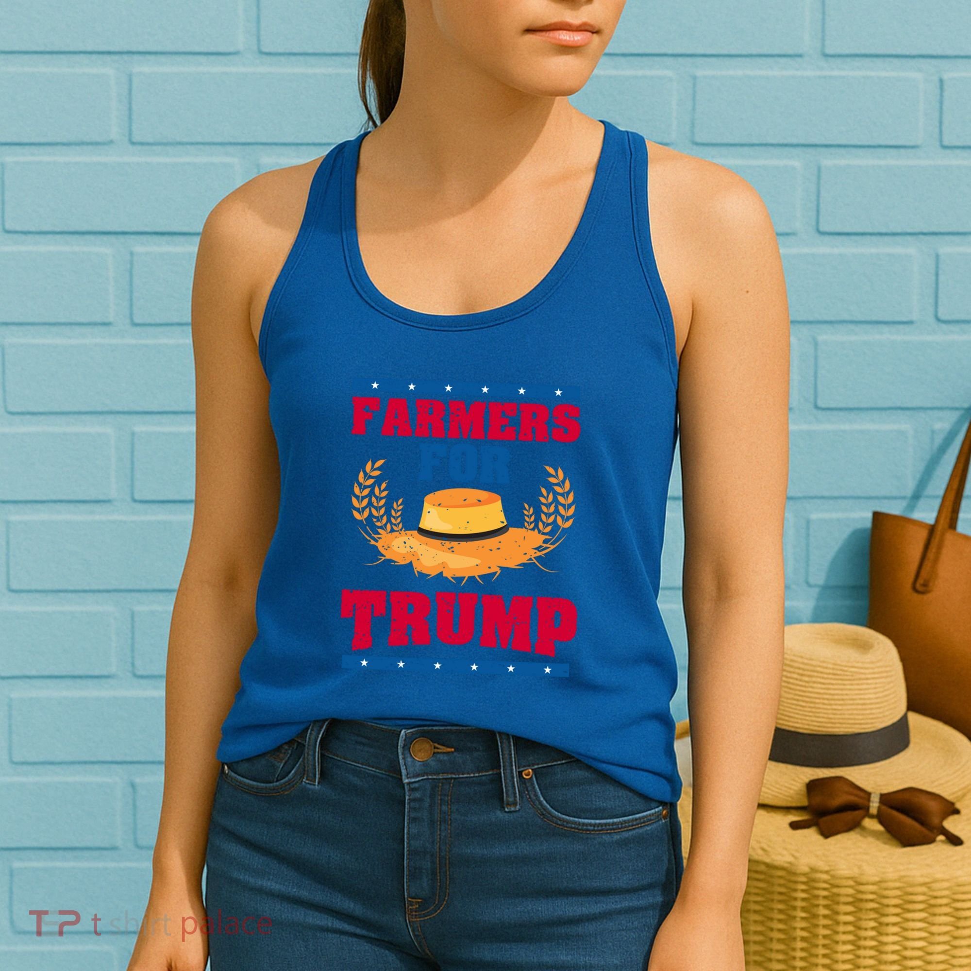 Republican Usa Pride Patriot Farmers For Trump Gift Women's Tank Top