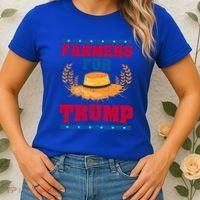 Republican Usa Pride Patriot Farmers For Trump Gift Women's T-Shirt thumb 2