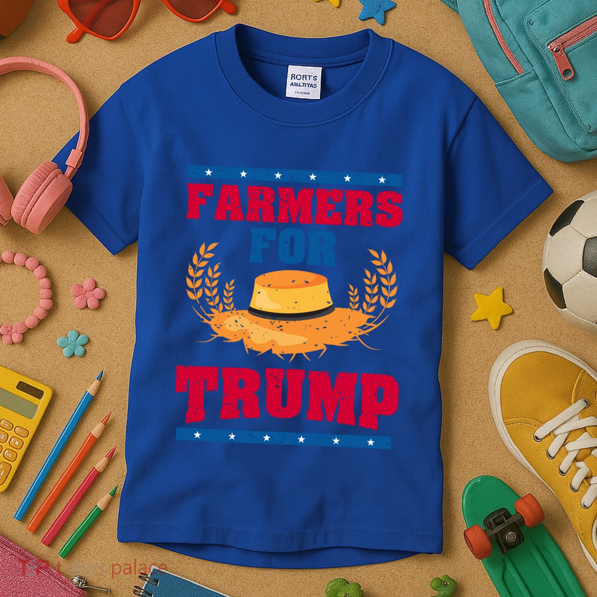 Republican Usa Pride Patriot Farmers For Trump Gift Kids T-Shirt