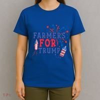 Republican Usa Pride Patriot Farmers For Trump Funny Gift T-Shirt thumb 4