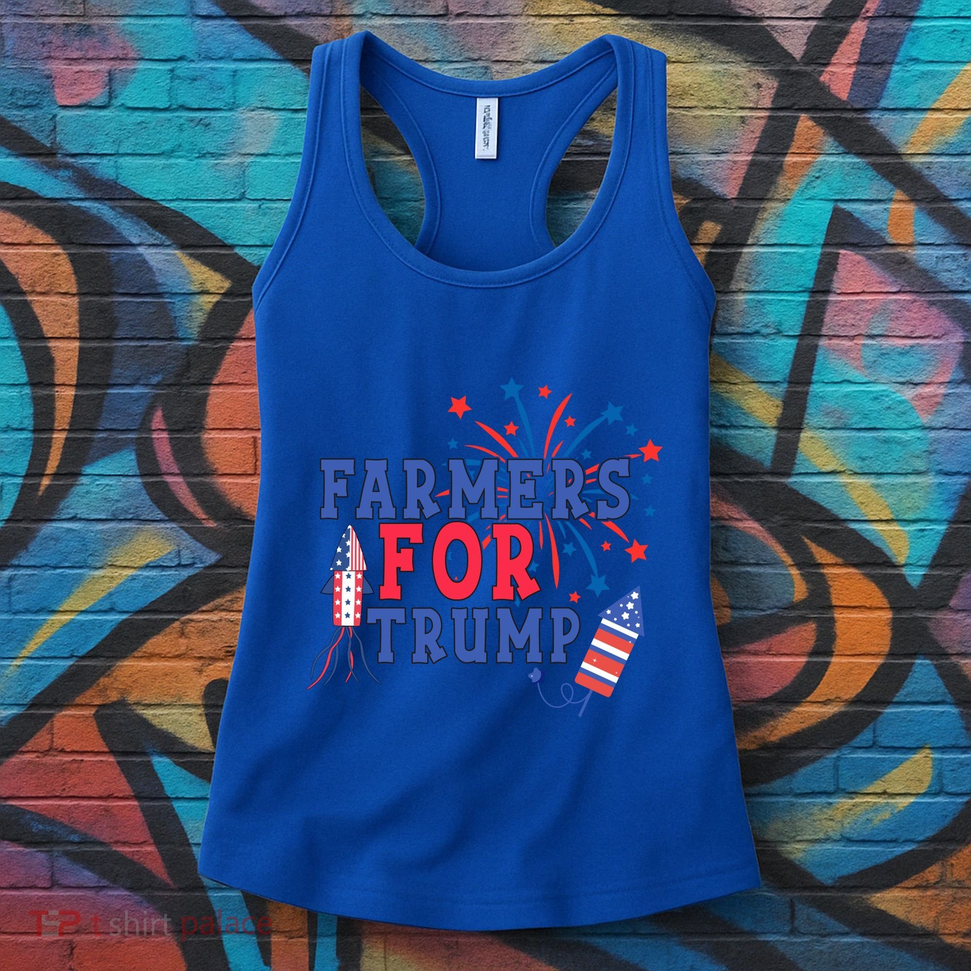 Republican Usa Pride Patriot Farmers For Trump Funny Gift Women's Tank Top
