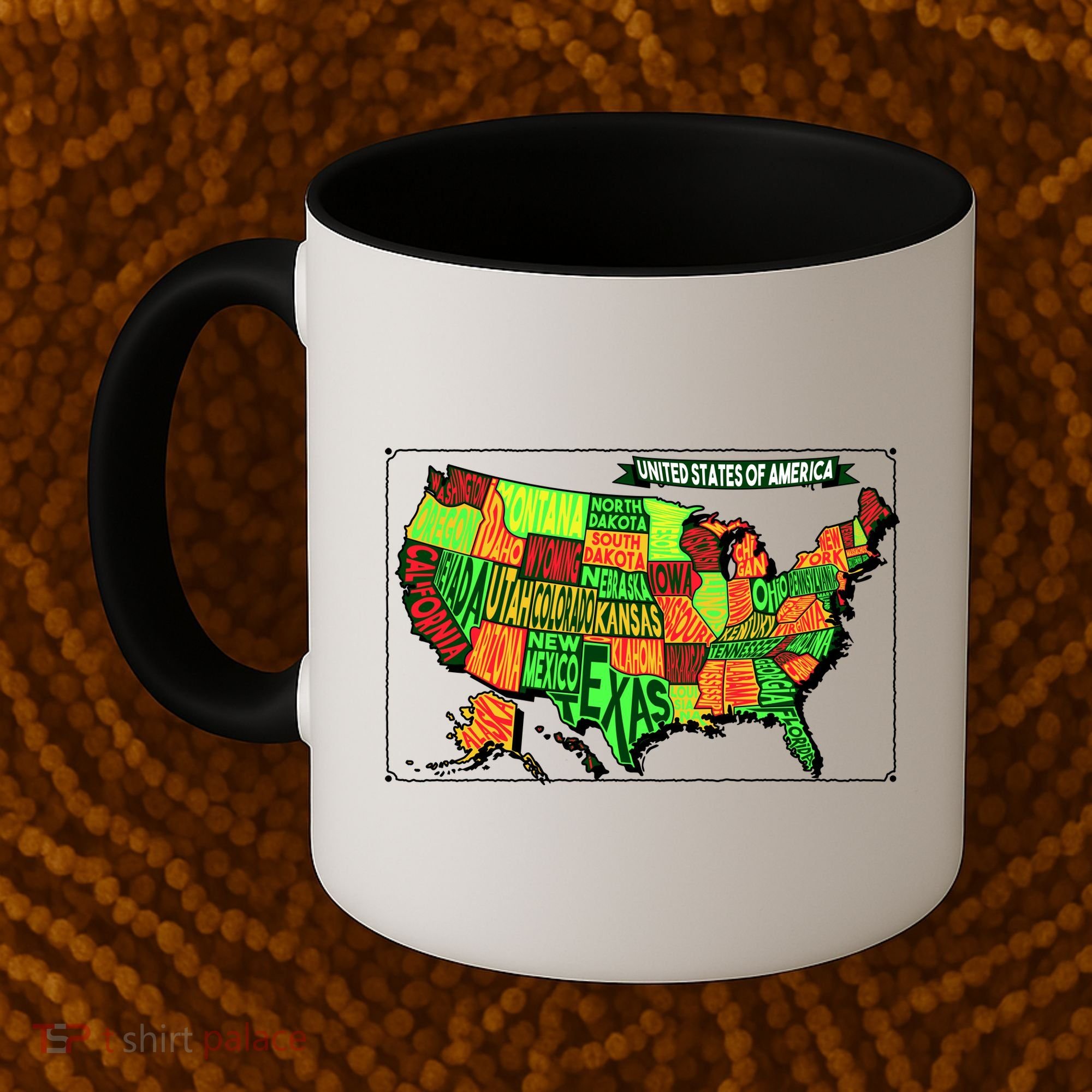 Retro United States Of America Map Coffee Mug