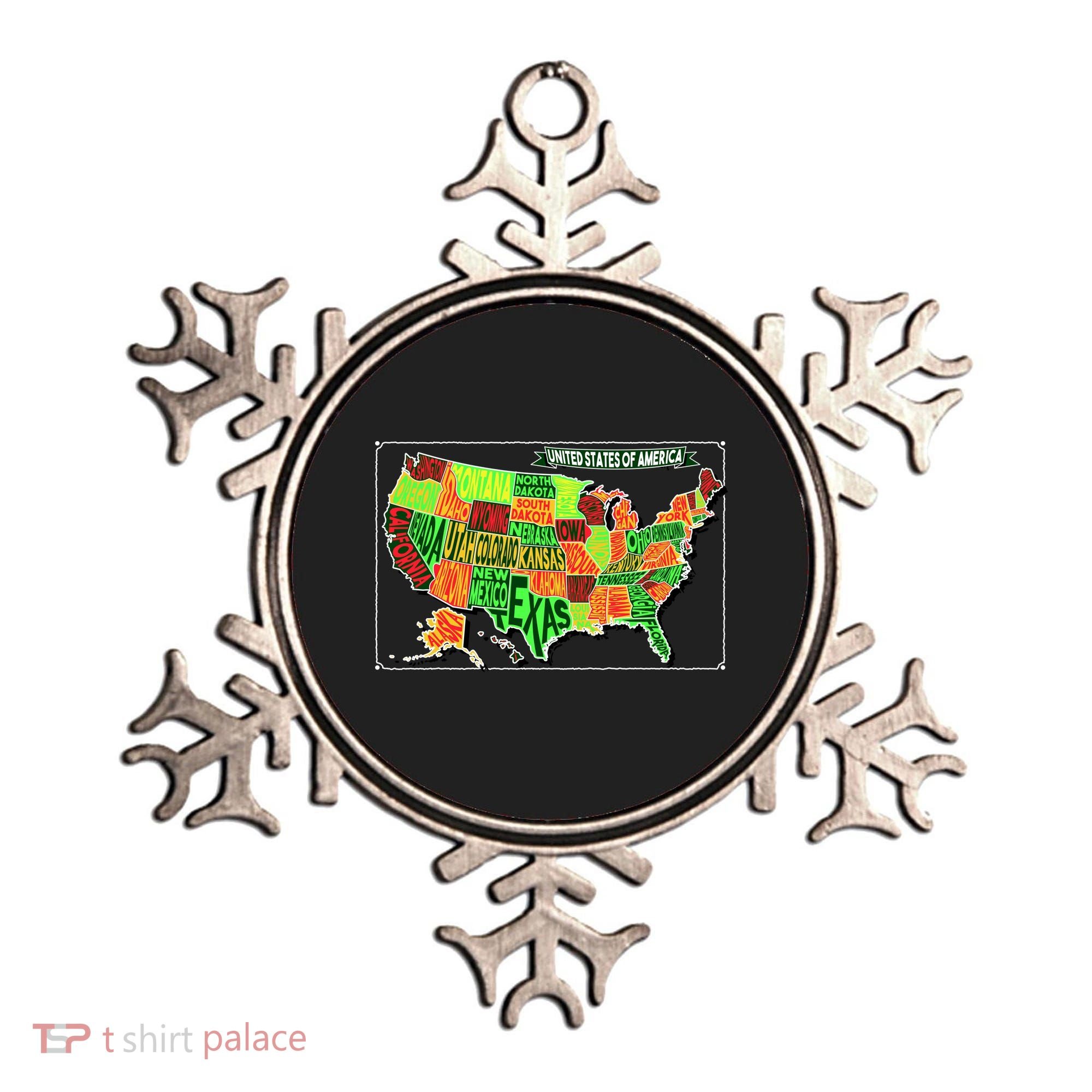 Retro United States Of America Map Ornament