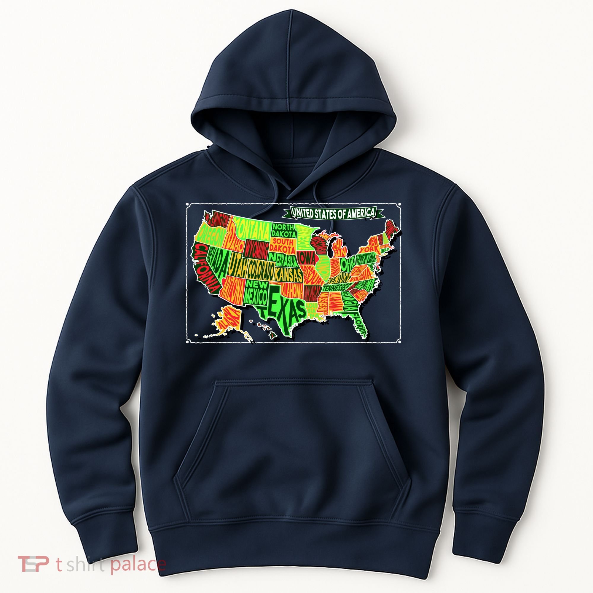 Retro United States Of America Map Hoodie