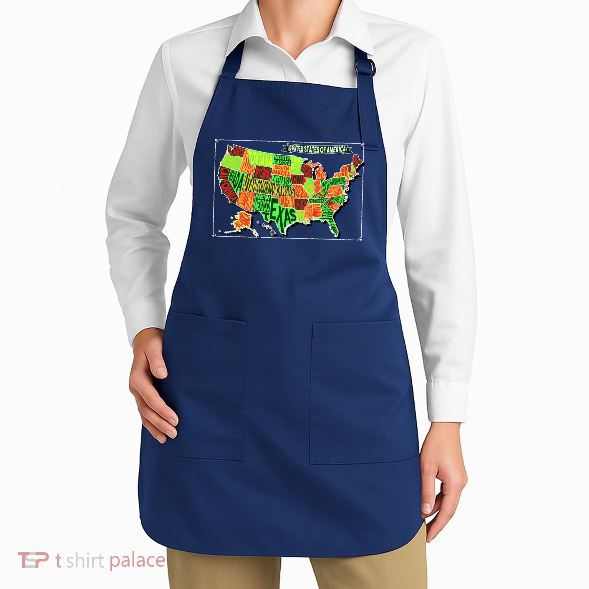 Retro United States Of America Map Apron