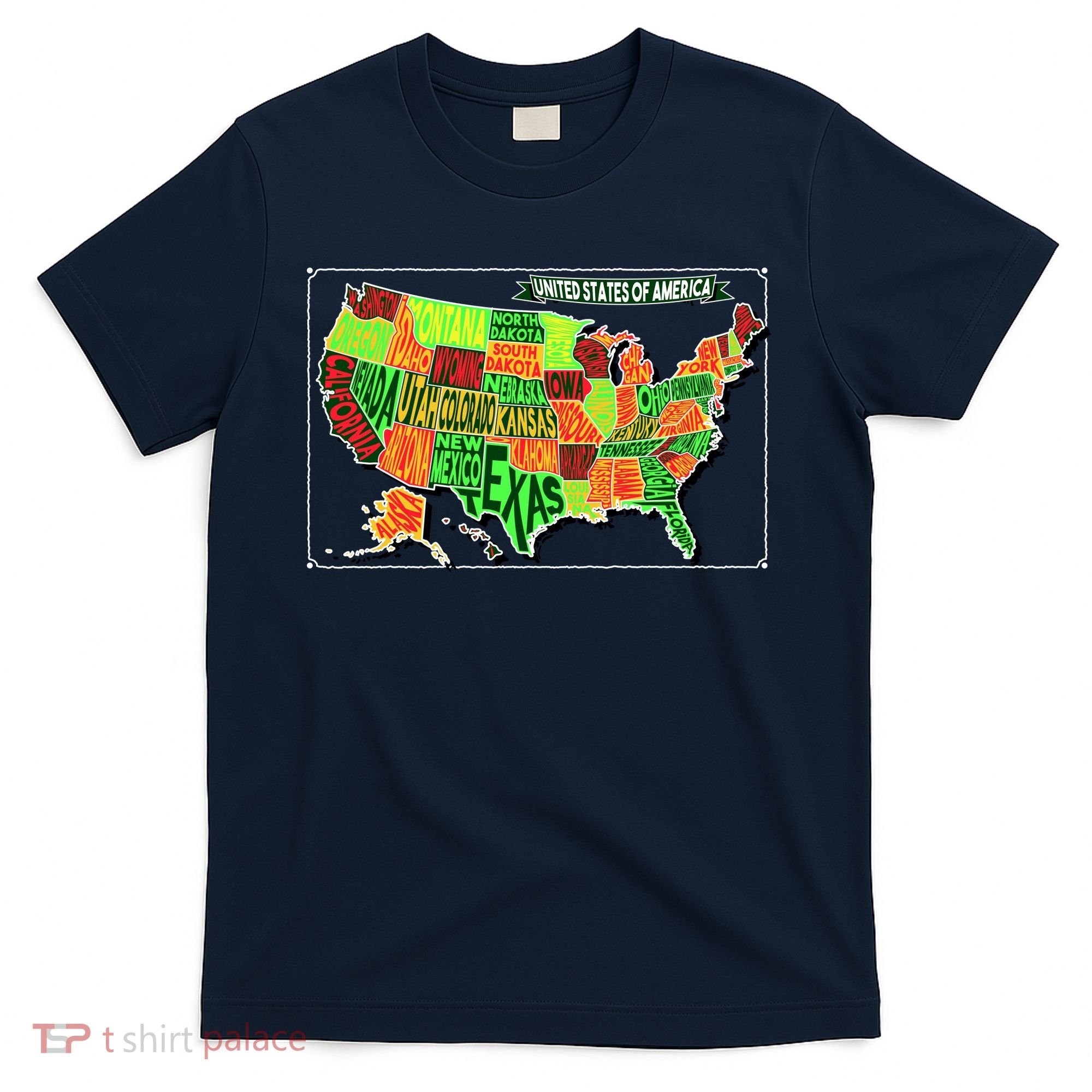 Retro United States Of America Map T-Shirt