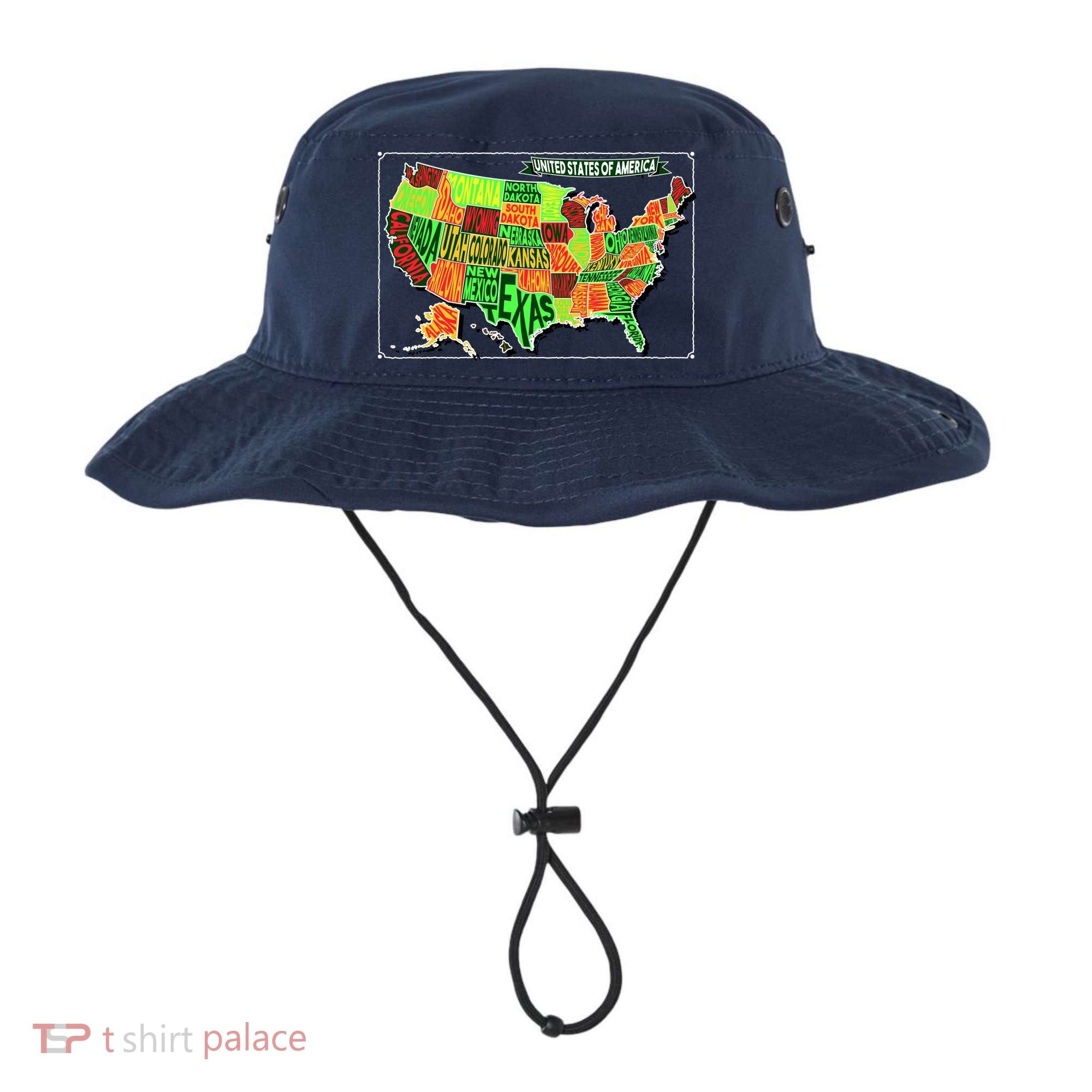 Retro United States Of America Map Bucket Hat