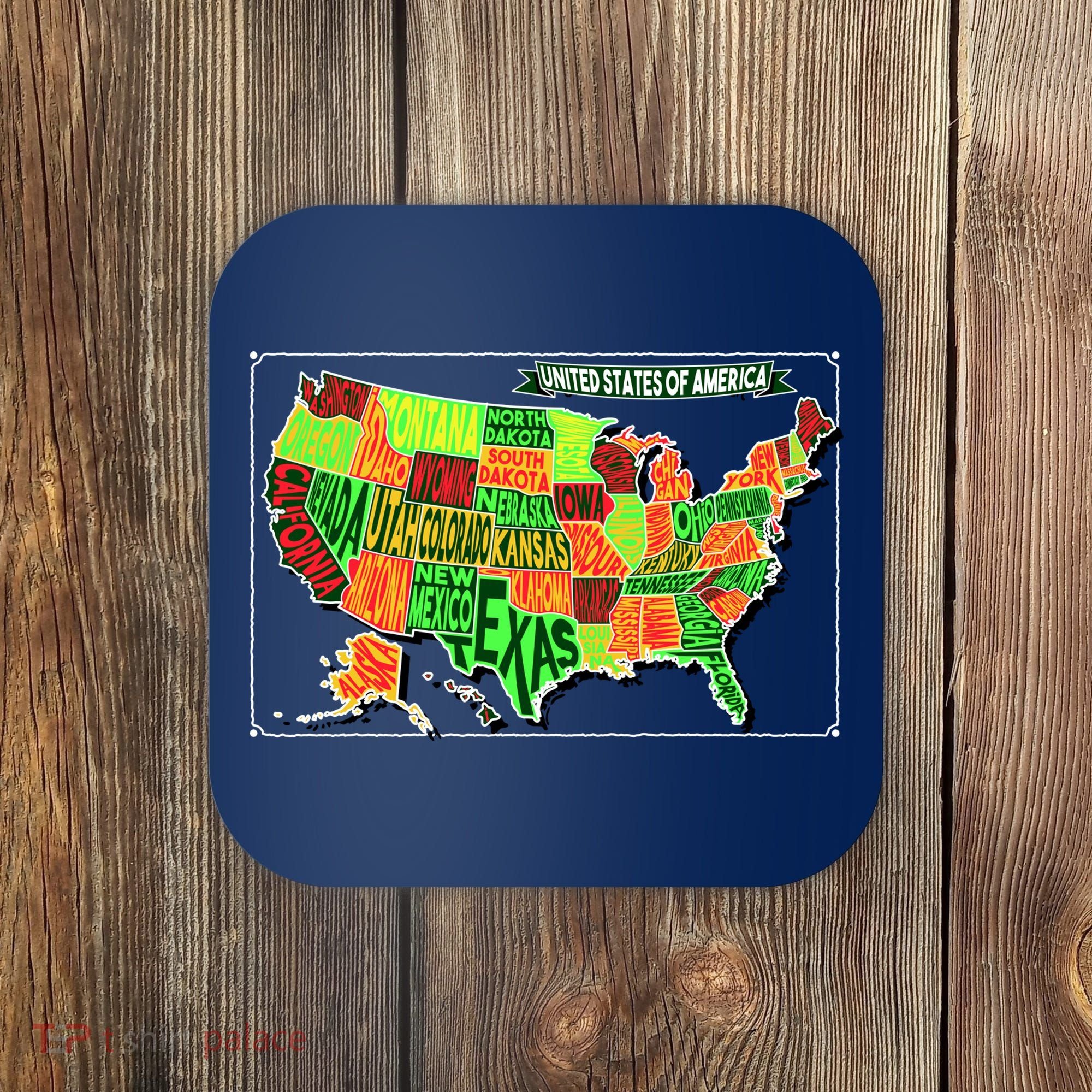 Retro United States Of America Map Coaster
