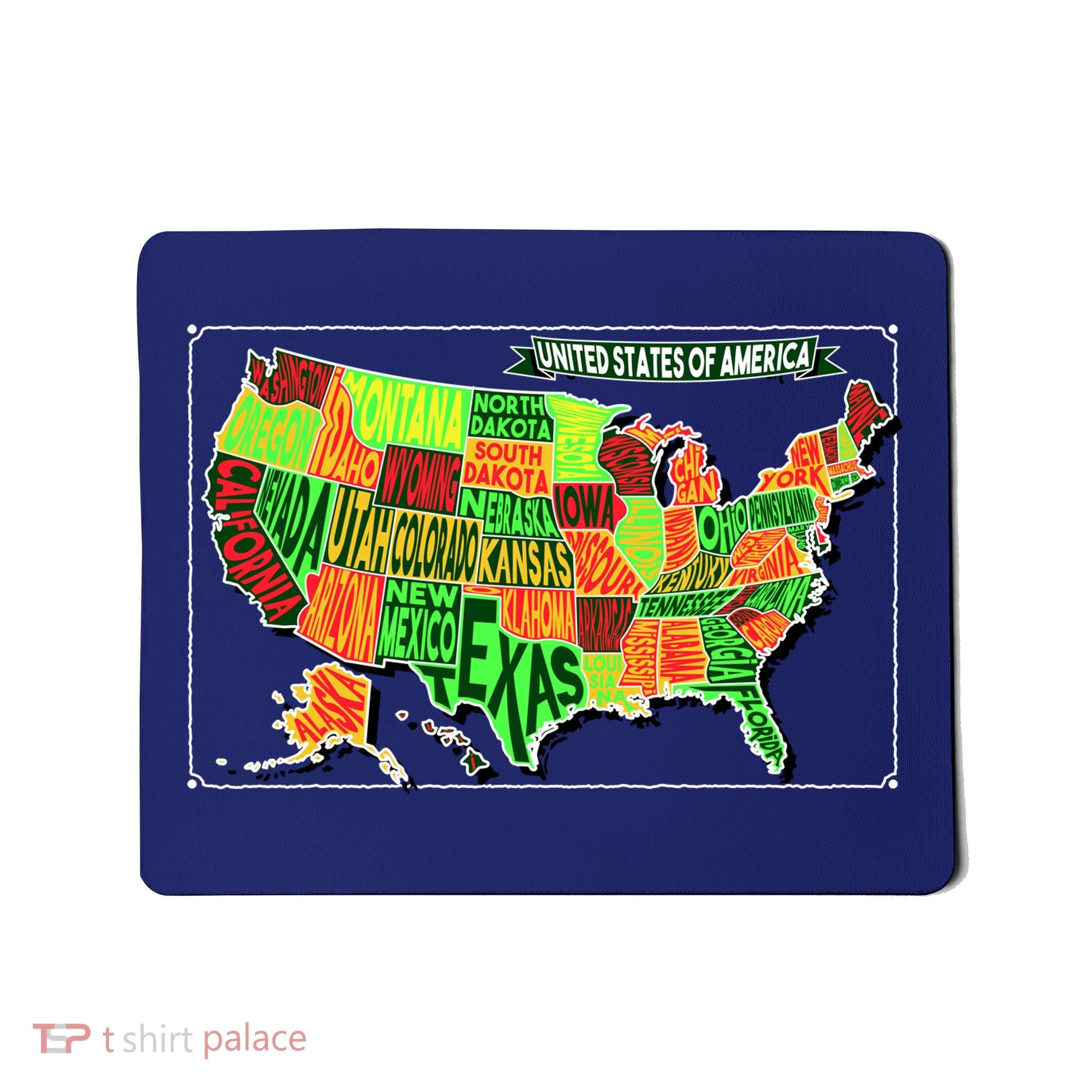 Retro United States Of America Map Mousepad