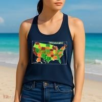Retro United States Of America Map Women's Tank Top thumb 2