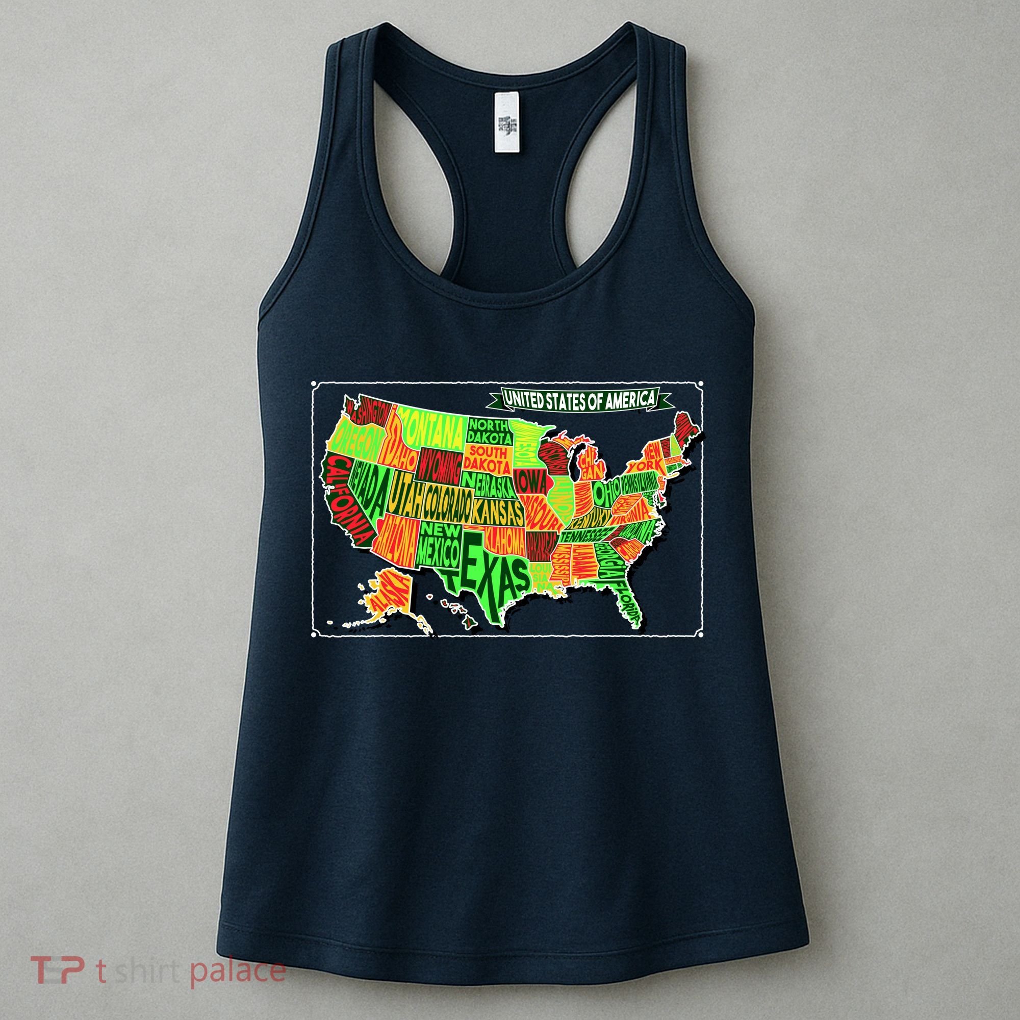 Retro United States Of America Map Women's Tank Top