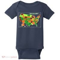Retro United States Of America Map Baby Bodysuit thumb 0