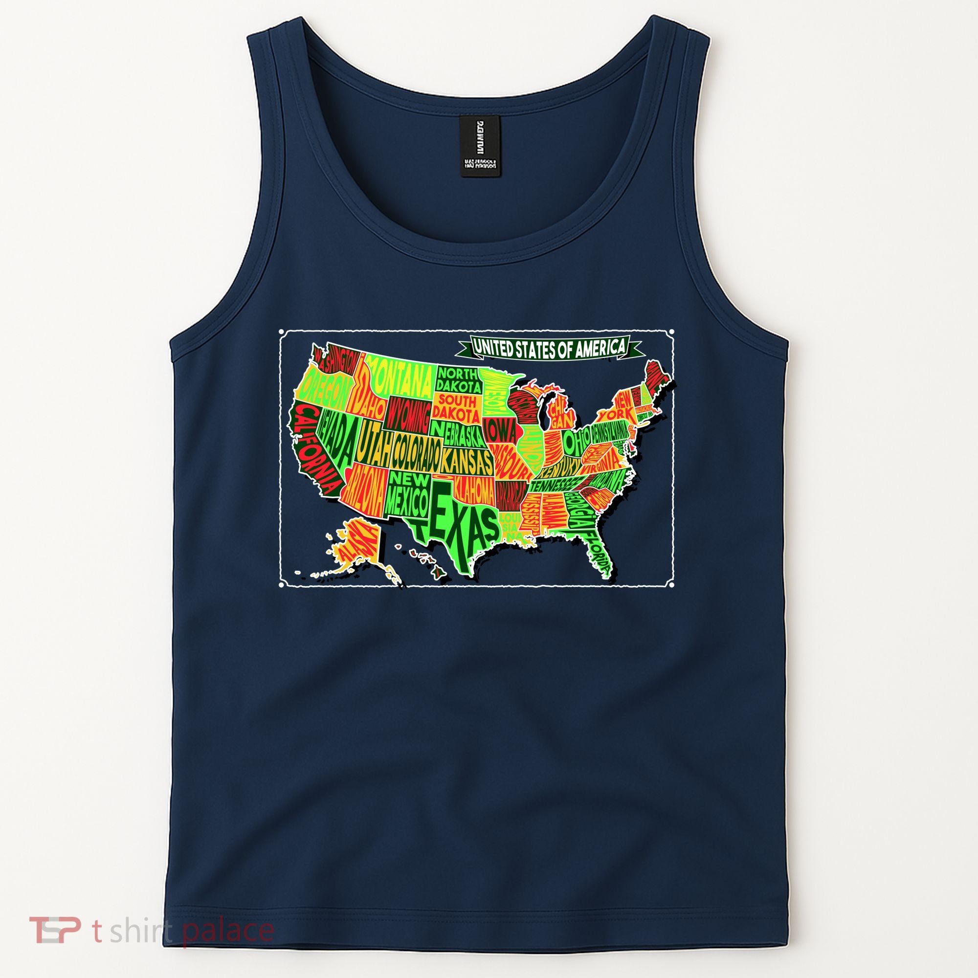 Retro United States Of America Map Tank Top