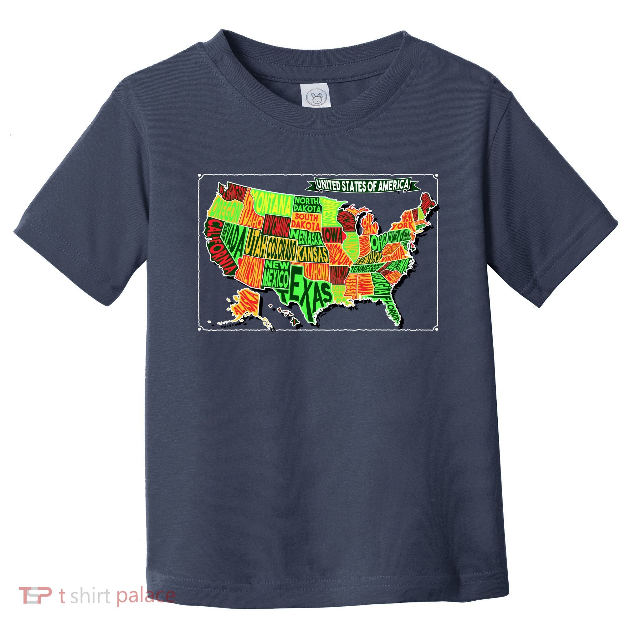 Retro United States Of America Map Toddler T-Shirt