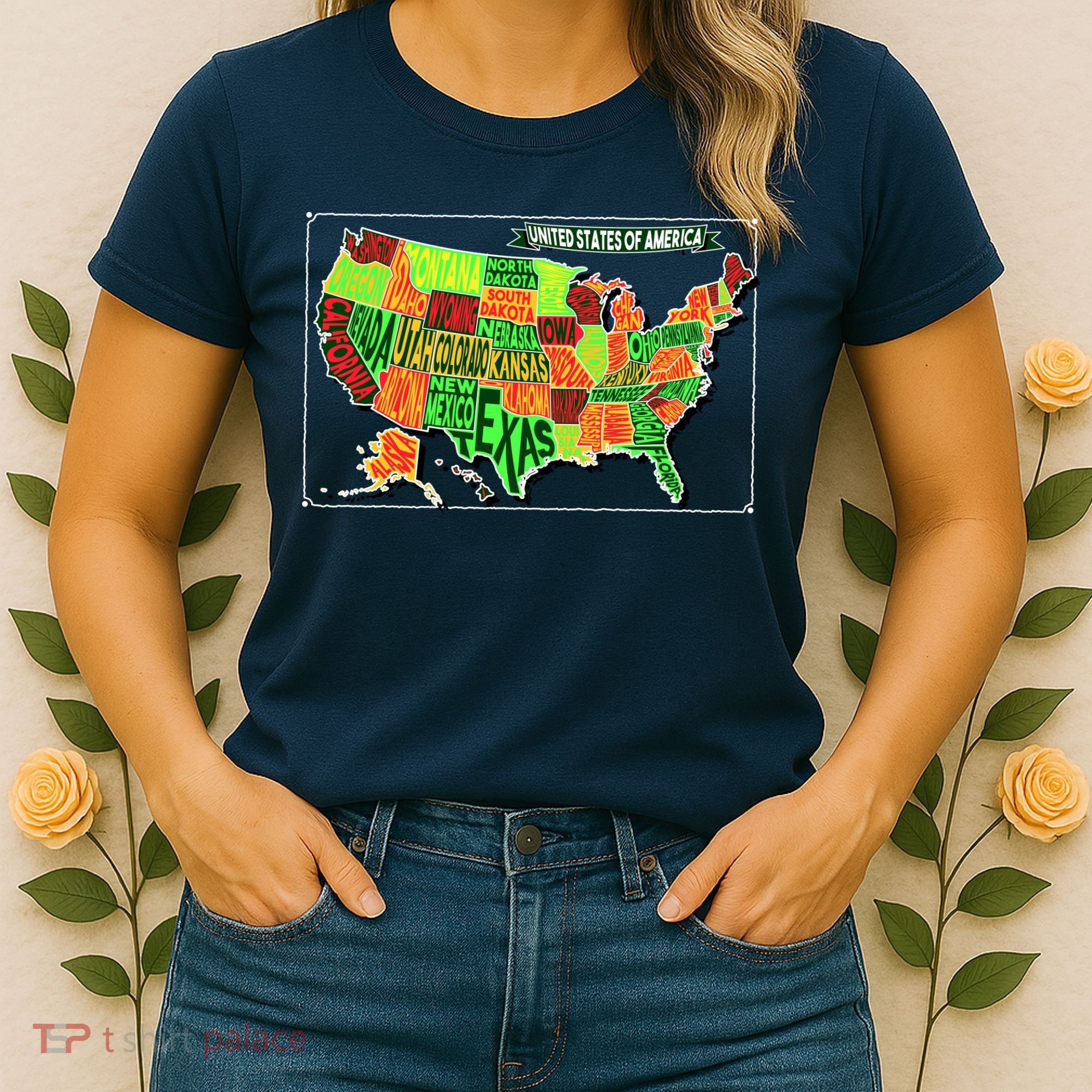 Retro United States Of America Map Women's T-Shirt