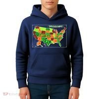 Retro United States Of America Map Kids Hoodie thumb 4