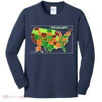 Retro United States Of America Map Kids Long Sleeve Shirt thumb 0