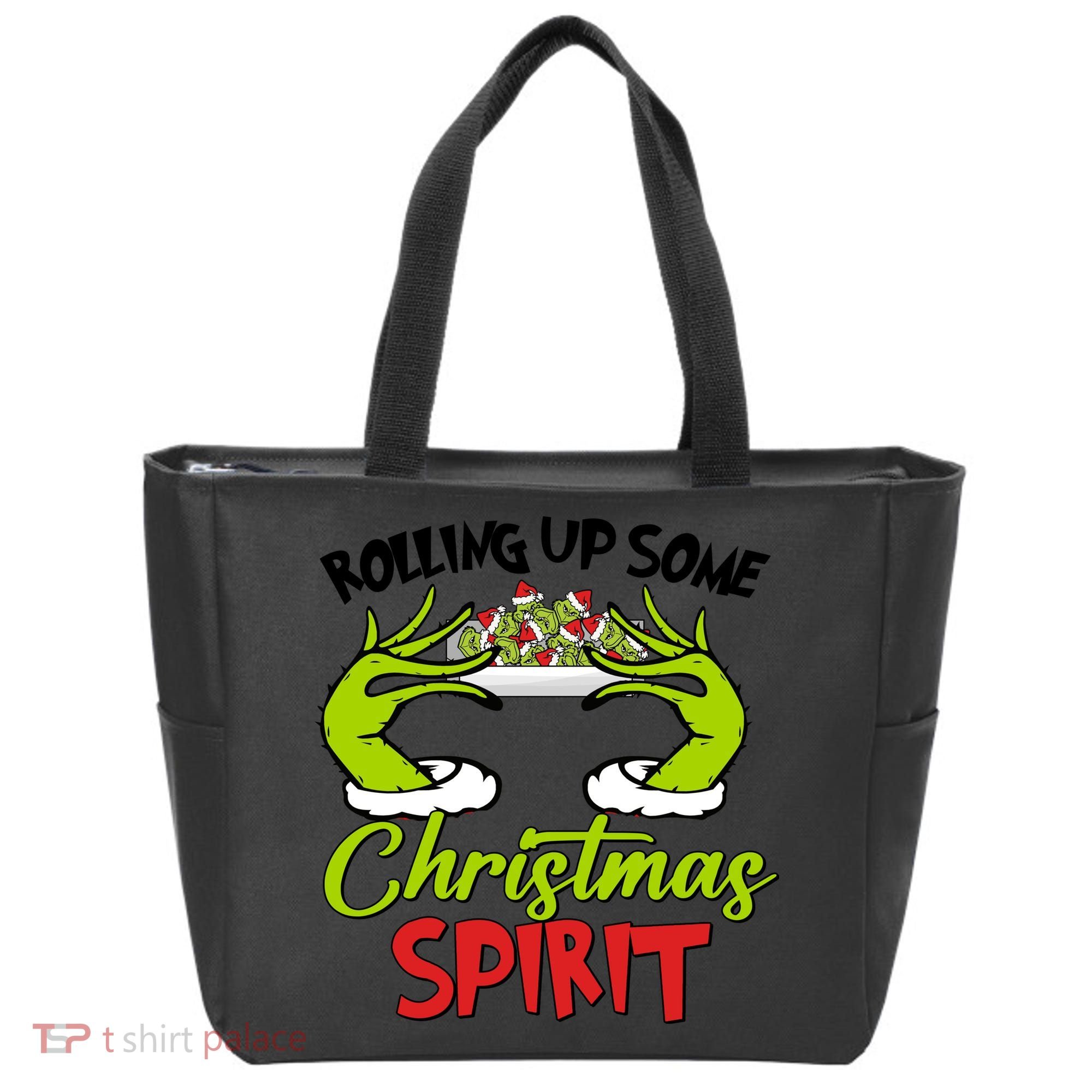 Rollin Up Some Christmas Spirit Merry Grinchmas Tote Bag