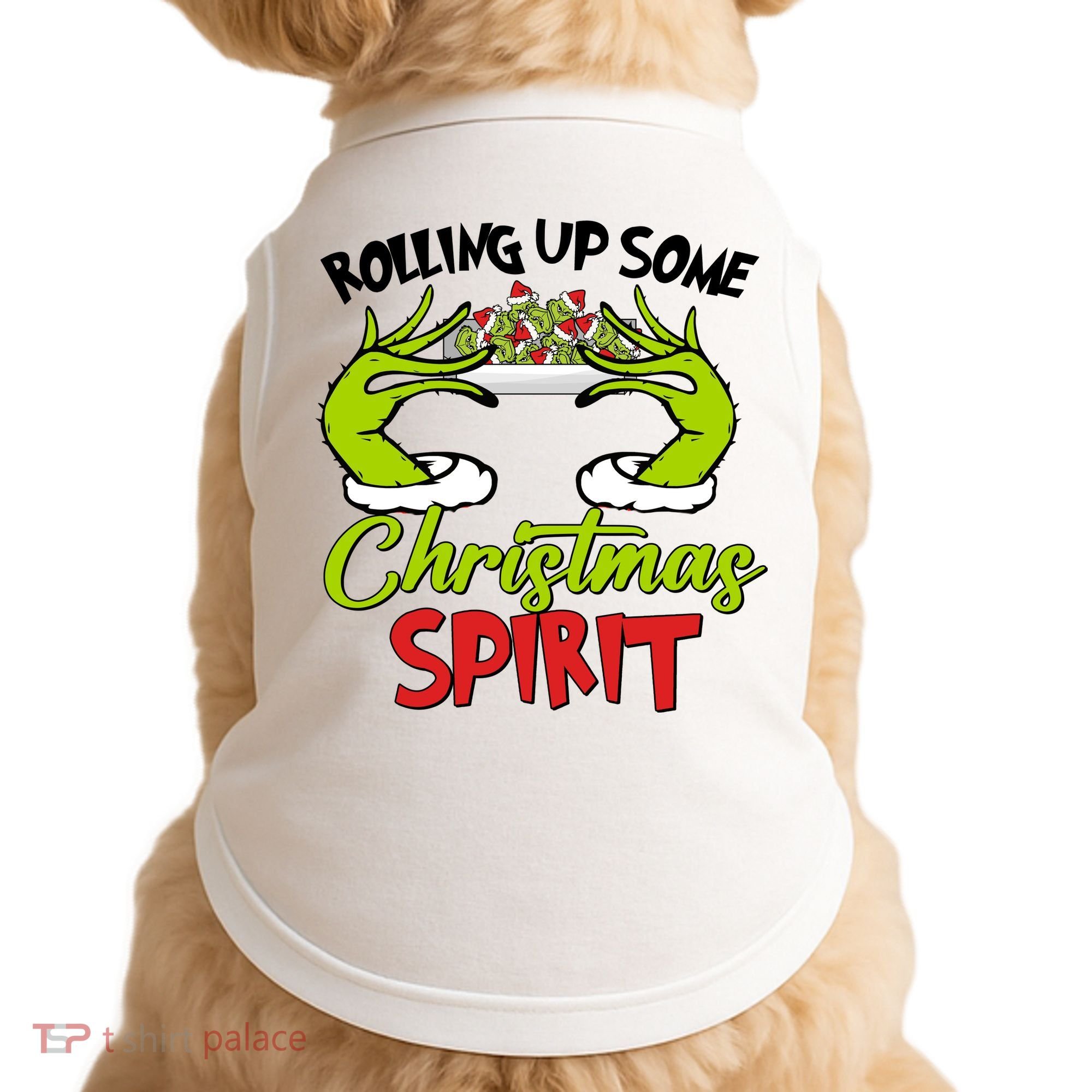 Rollin Up Some Christmas Spirit Merry Grinchmas Doggie Tank
