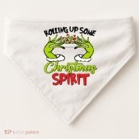 Rollin Up Some Christmas Spirit Merry Grinchmas USA-Made Doggie Bandana thumb 0
