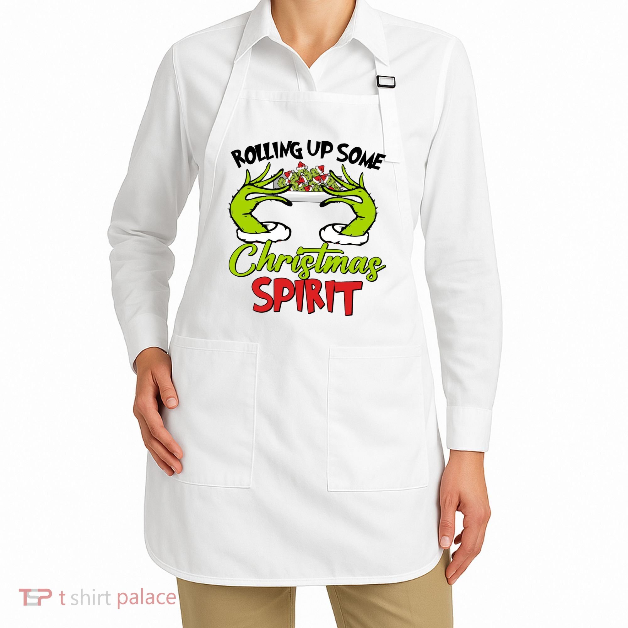 Rollin Up Some Christmas Spirit Merry Grinchmas Apron