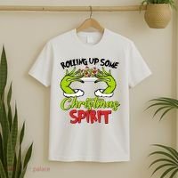 Rollin Up Some Christmas Spirit Merry Grinchmas T-Shirt thumb 2