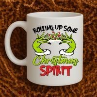 Rollin Up Some Christmas Spirit Merry Grinchmas Coffee Mug thumb 2