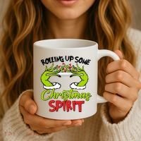 Rollin Up Some Christmas Spirit Merry Grinchmas Coffee Mug thumb 3