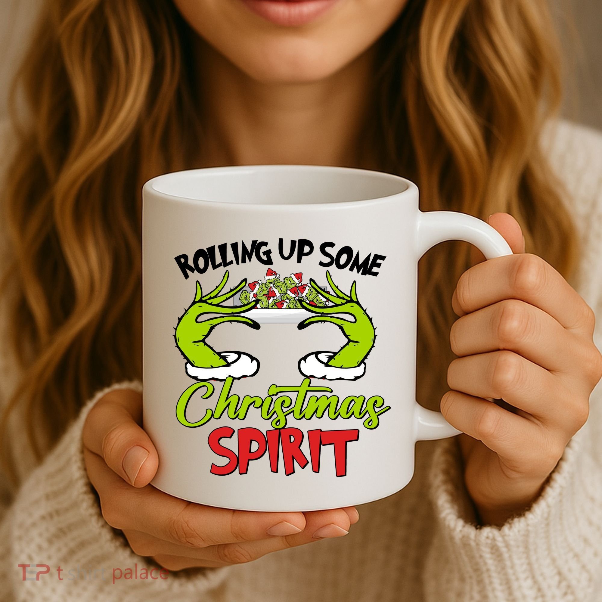 Rollin Up Some Christmas Spirit Merry Grinchmas Coffee Mug