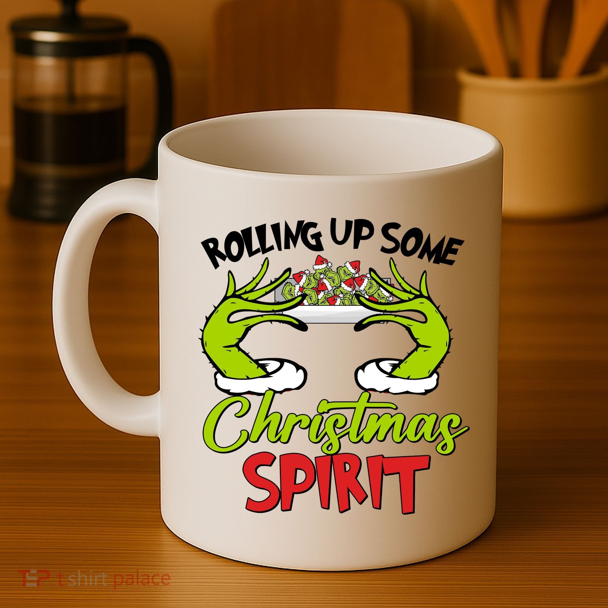 Rollin Up Some Christmas Spirit Merry Grinchmas Coffee Mug